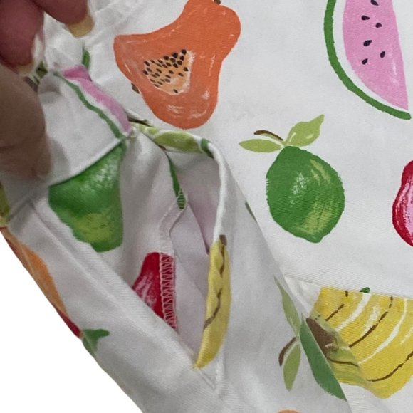 (4-115) Gymboree White Skort with Fruit Two Front Pockets & Zipper - Picture 5 of 10